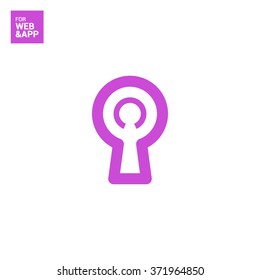 Keyhole line vector icon for websites and mobile minimalistic flat design.
