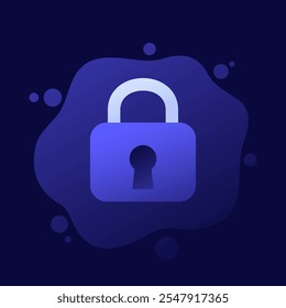 Icono de cerradura y cerradura, diseño de Vector