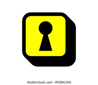 keyhole lock key rectangle icon image vector logo symbol