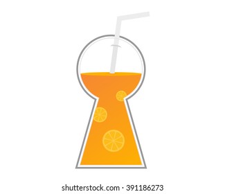 keyhole locked orange juice drink image vector