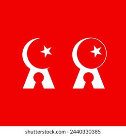 Keyhole logo design with moon and stars concept.