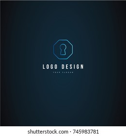 Keyhole Logo design. real estate. House vector symbol
