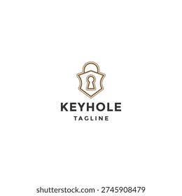 Keyhole logo design template flat vector