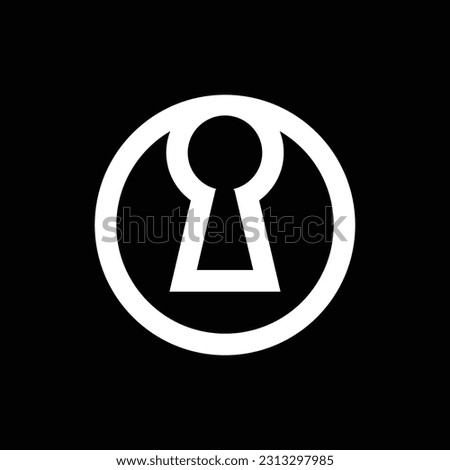 Keyhole logo vector art, lock or locker icon in line art style