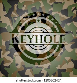 Keyhole on camouflaged texture