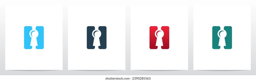 Keyhole On Letter Logo Design H