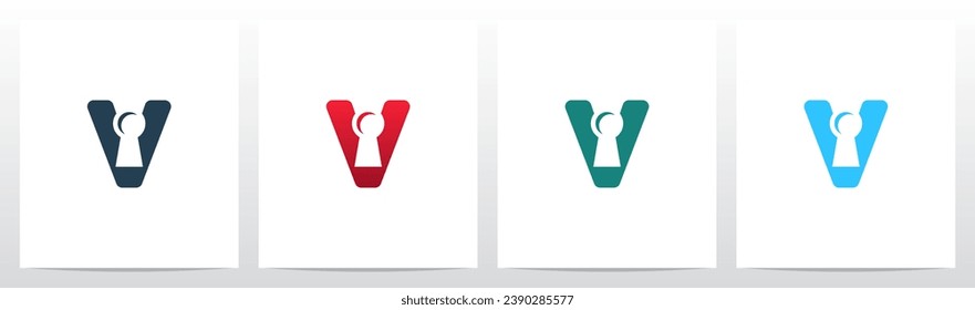 Keyhole On Letter Logo Design V