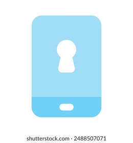 Schlüsselloch auf dem mobilen Bildschirm, Vektorgrafik Design der mobilen Sicherheit