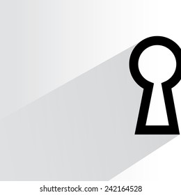 keyhole on white background, flat and shadow theme