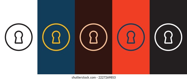 Keyhole outline icon for web and mobile