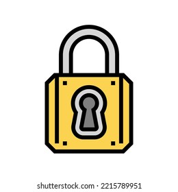 vector de icono de color del candado de teclado. signo de candado de teclado. ilustración de símbolo aislado