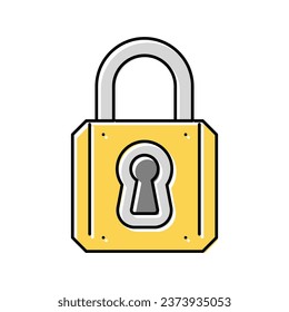keyhole padlock color icon vector. keyhole padlock sign. isolated symbol illustration