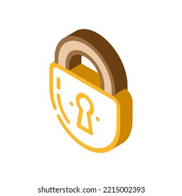 keyhole padlock isometric icon vector. keyhole padlock sign. isolated symbol illustration