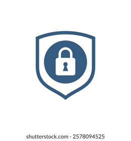 Keyhole Padlock Shield Icon Vector Template