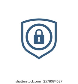 Keyhole Padlock Shield Icon Vector Template