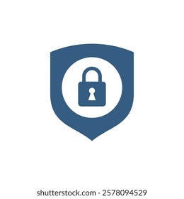 Keyhole Padlock Shield Icon Vector Template