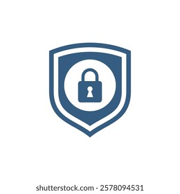 Keyhole Padlock Shield Icon Vector Template