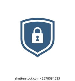 Keyhole Padlock Shield Icon Vector Template