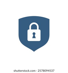 Keyhole Padlock Shield Icon Vector Template