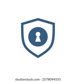 Keyhole Padlock Shield Icon Vector Template