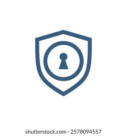 Keyhole Padlock Shield Icon Vector Template