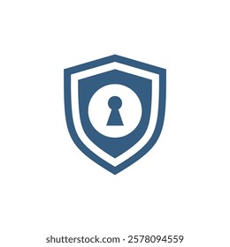 Keyhole Padlock Shield Icon Vector Template