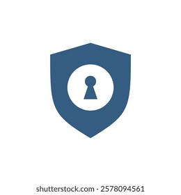 Keyhole Padlock Shield Icon Vector Template