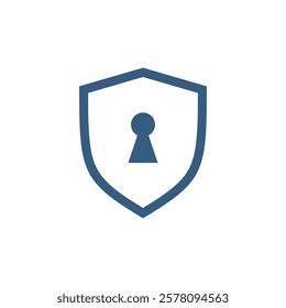 Keyhole Padlock Shield Icon Vector Template