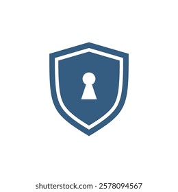 Keyhole Padlock Shield Icon Vector Template