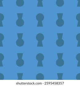 Keyhole pattern background, key hole seamless pattern, blue lock pattern background