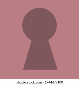 Keyhole. Pink keyhole on pink background 