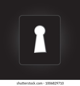 Keyhole with security of concept or Keyhole with illustration design or keyhole access flat icon for apps and websites