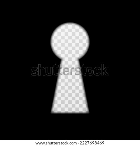Keyhole shape icon isolated on transparent background. Door key hole. Shape of lock of door. Concept of idea search, spying, observation, business success. Vector illustration