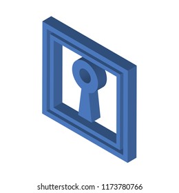 Keyhole shape isometric left top view 3D icon