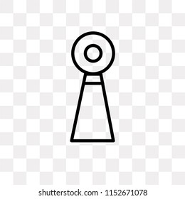 Keyhole shape vector icon isolated on transparent background, Keyhole shape logo concept