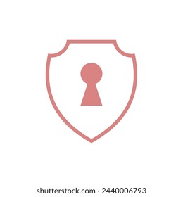 Keyhole Shield Pictogram Icon Vector Logo Template
