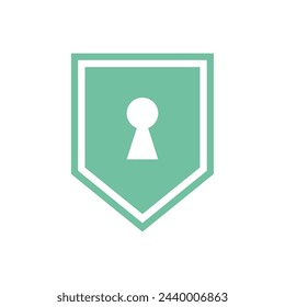 Keyhole Shield Pictogram Icon Vector Logo Template
