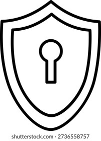 Keyhole shield security and protection icon