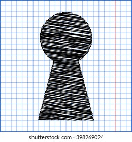 Keyhole sign. Flat style icon