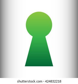 Keyhole sign. Green gradient icon