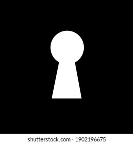 The keyhole. A simple black and white icon. Vector flat illustration