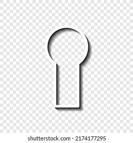 Keyhole simple icon, vector. Flat design. White with shadow on transparent grid.ai