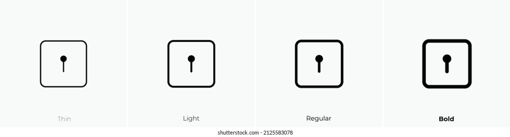 keyhole square icon. Thin, Light Regular And Bold style design isolated on white background