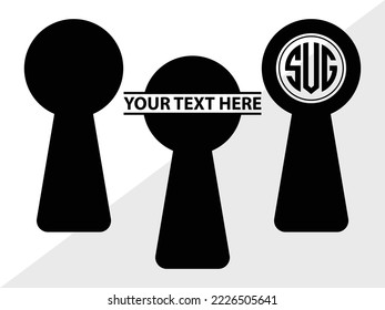 Keyhole Symbol Monogram Printable Vector Illustration