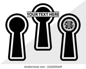 Keyhole Symbol Monogram Printable Vector Illustration
