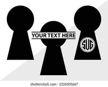 Keyhole Symbol Monogram Printable Vector Illustration