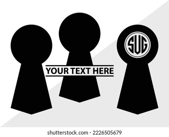 Keyhole Symbol Monogram Printable Vector Illustration