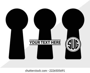 Keyhole Symbol Monogram Printable Vector Illustration