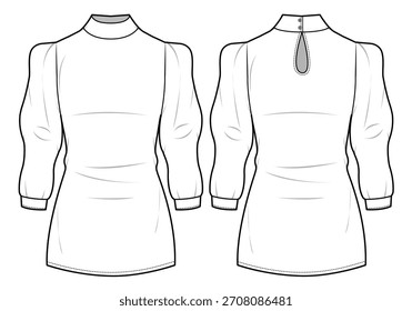 Ilustración técnica de Plantilla de maqueta de Vector de boceto plano.