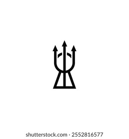 Keyhole and trident logo design.